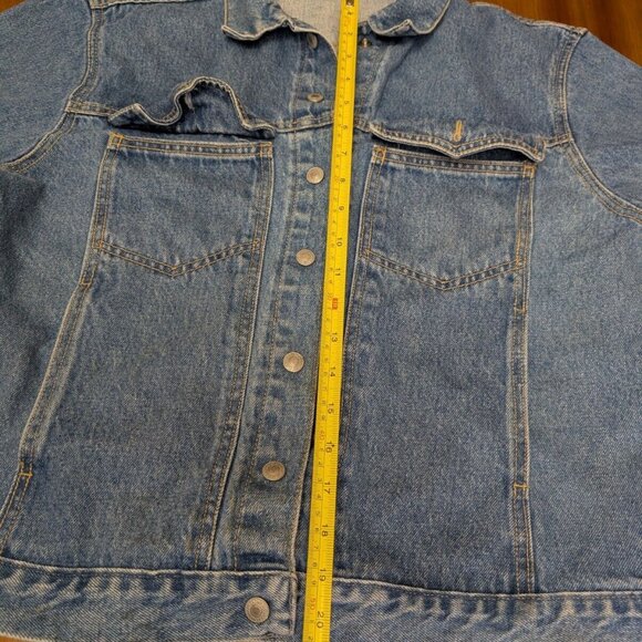 Vintage Jordache Blue Jean Denim Jacket Unisex - Large Medium Wash w/Pockets - Picture 11 of 16